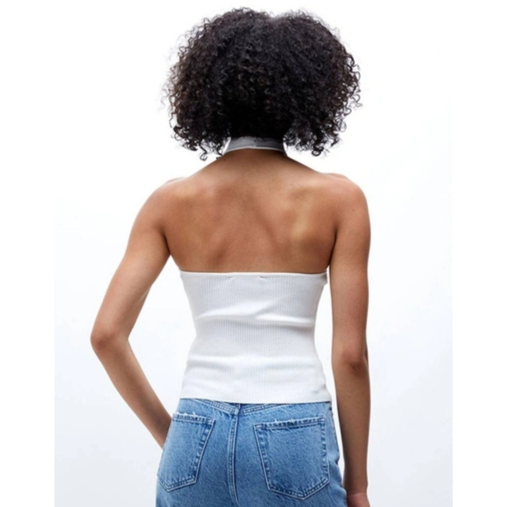 NWT MINKPINK Maitland Knit Halter Top Size XSmall Color White - Picture 3 of 4